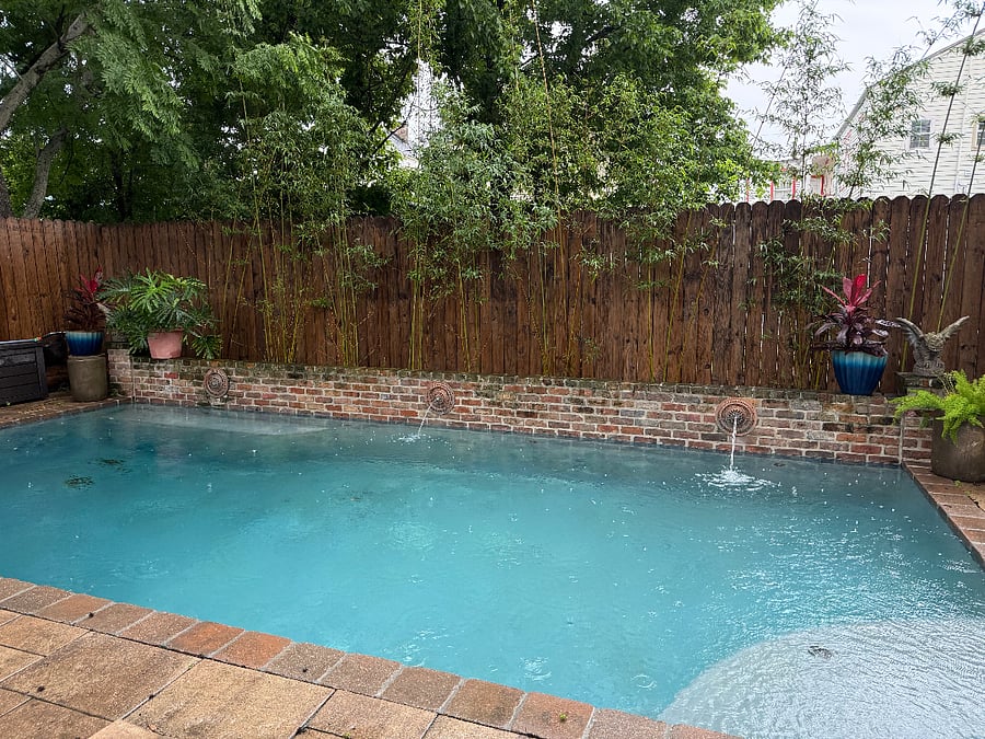 HEATED pool and a pool house shared with 1 unit.