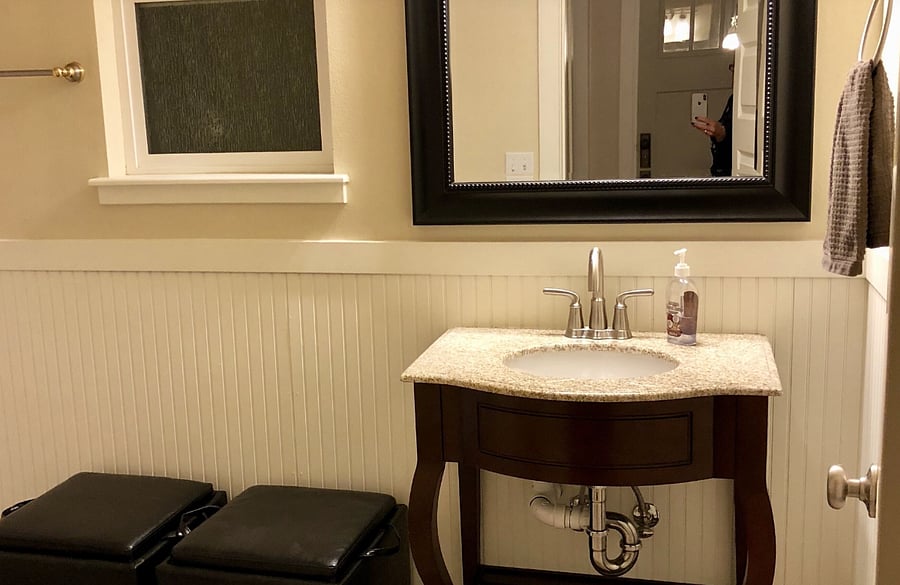Bathroom on the main floor with shower