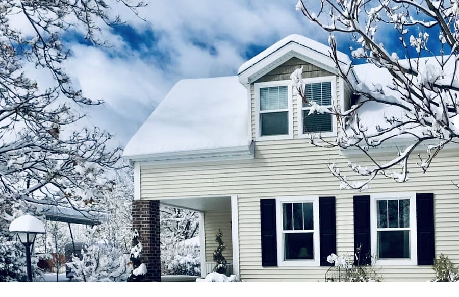 Front of home in the Winter