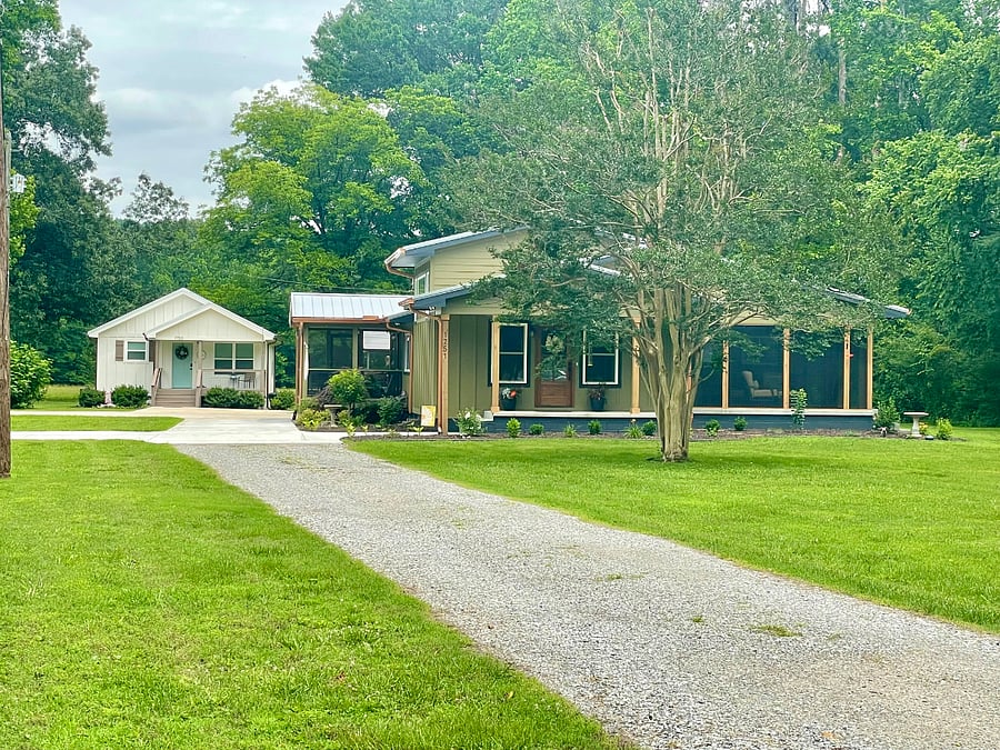 View of cottage behind owners home. 