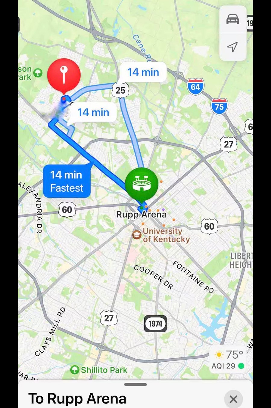 Rupp Arena / Central Bank Center 14 minutes