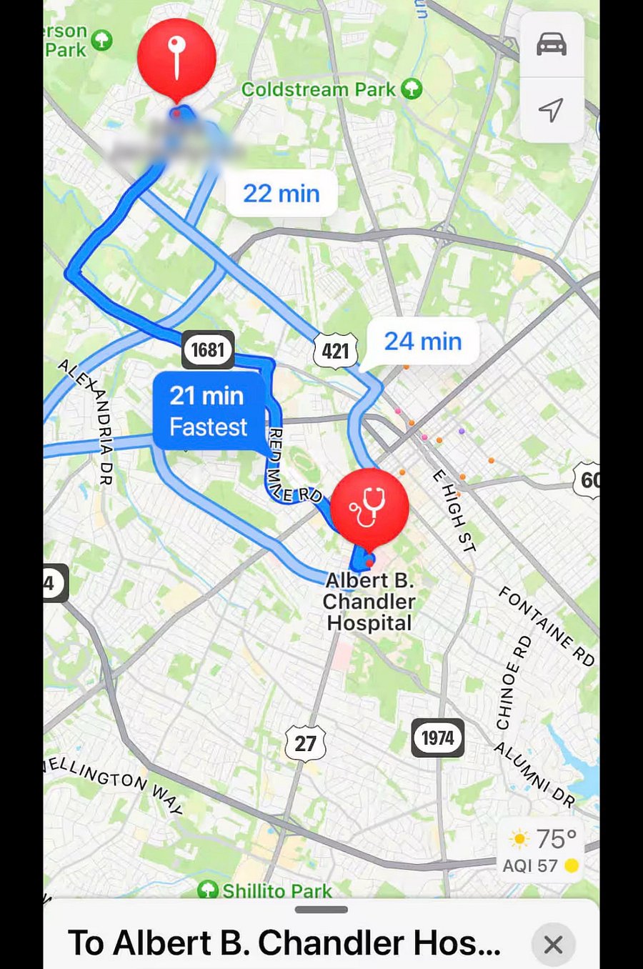University of Kentucky / Albert B. Chandler Hospital 21 minutes
