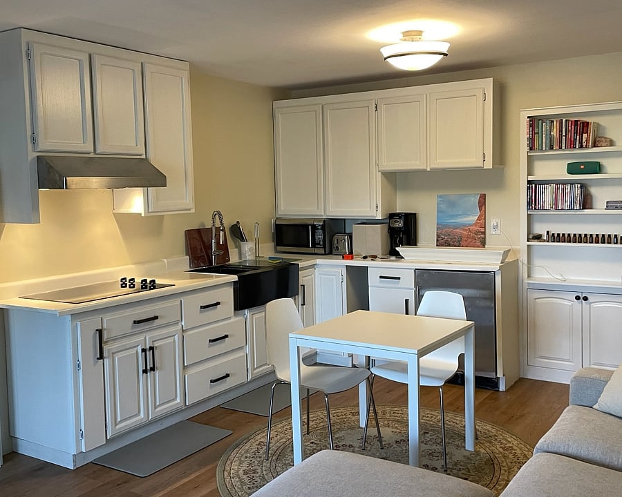 Kitchen, living room