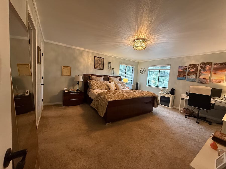 master bedroom with king bed and adjustable base