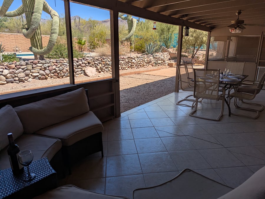 Large back patio