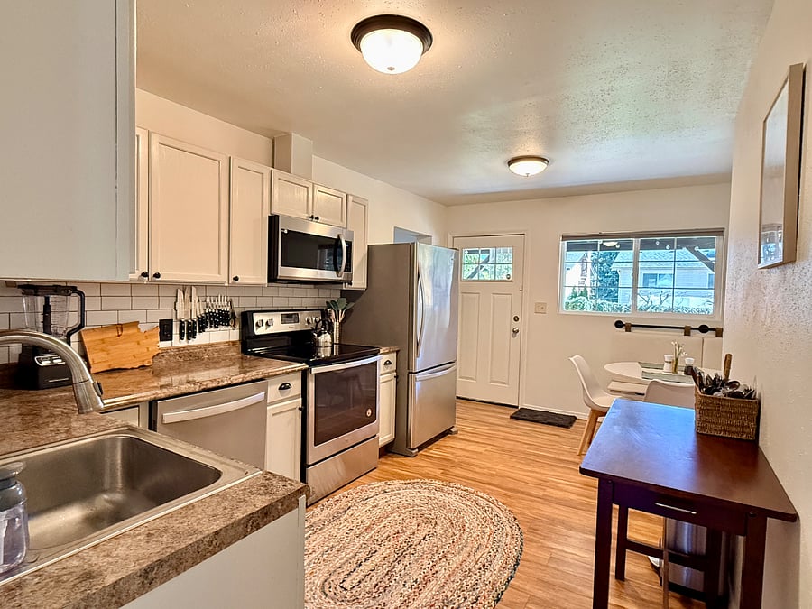 Kitchen stocked with all the basics and then some! 