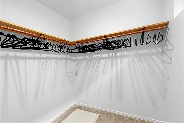Large walk-in closet (large dresser has been added)