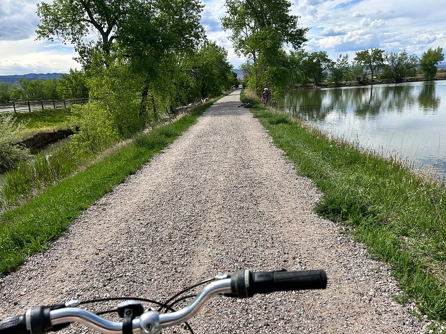 Twin lakes bike path near house