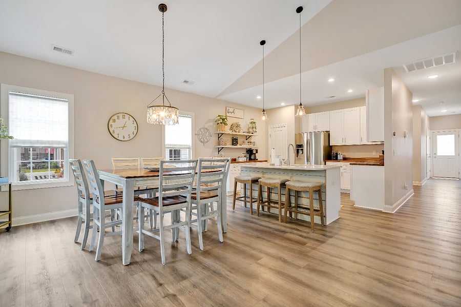 View from front door into kitchen