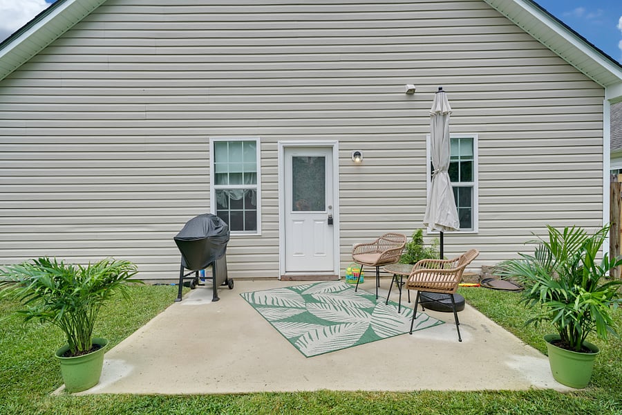 Patio with furniture and grill