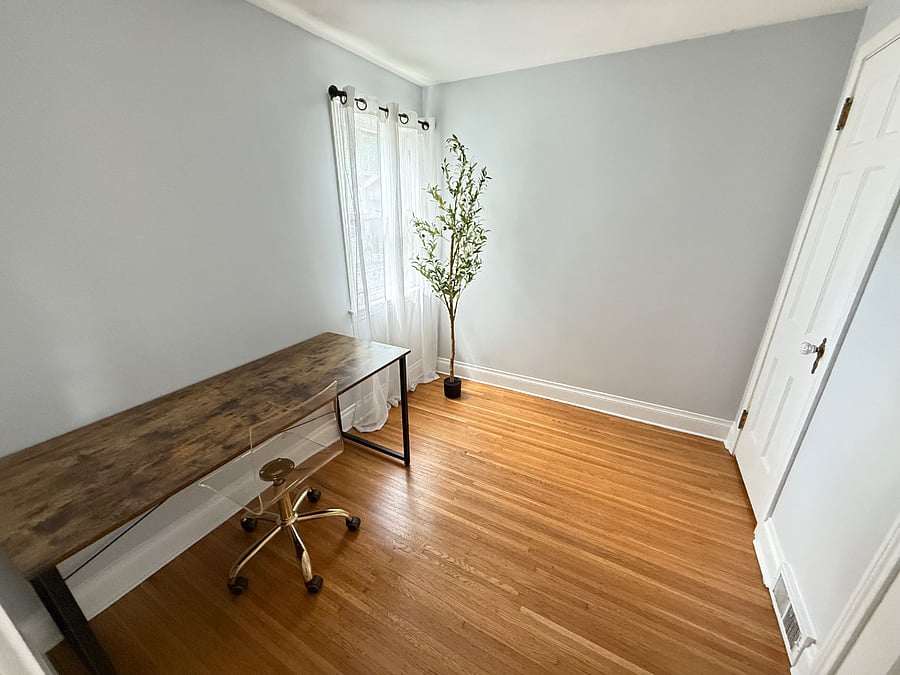 Designed with traveling professionals in mind, this private office makes it easy to work from home when needed. The dedicated workspace includes a large desk, comfortable seating, and a peaceful setting separate from the homes living areas.