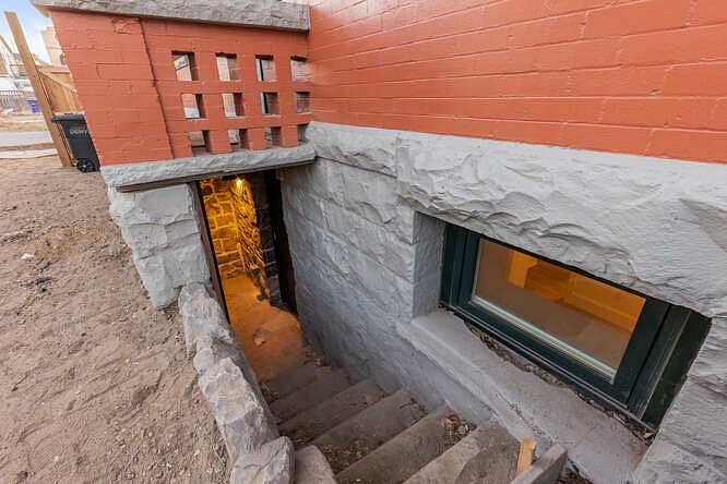 Exterior entrance into basement apartment