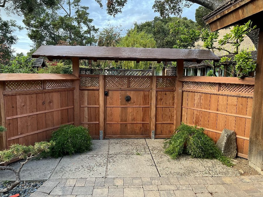Front gate from driveway.