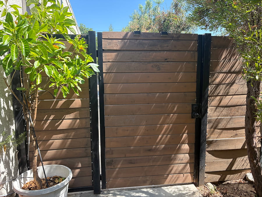 Private entrance outside gate