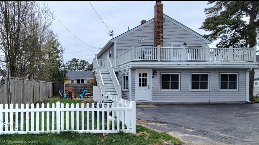 Stairs to deck and private entrance