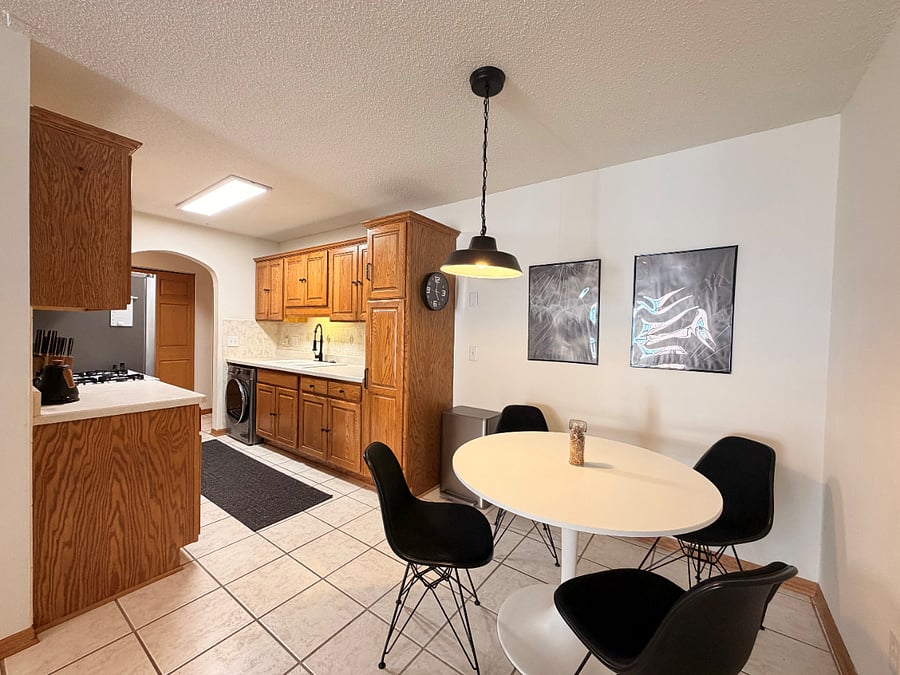 Kitchen and dining room.