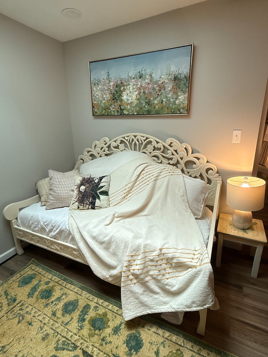 Comfortable and cozy daybed also functions as an additional sleep space for overnight guests
