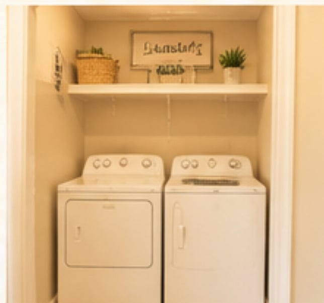 Just beyond the barn door is the Laundry room!