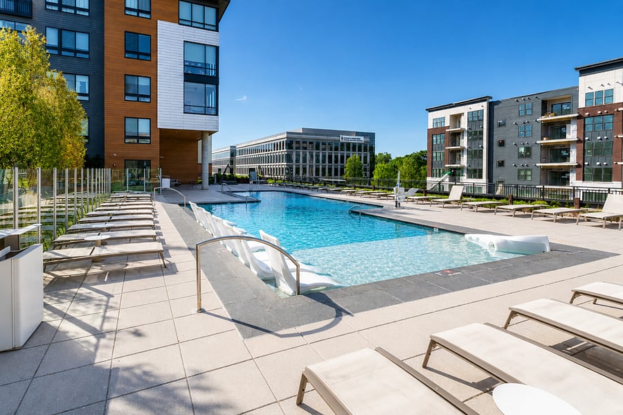 Large Pool and exterior lounge area