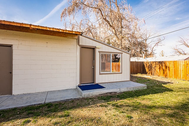 Entrance to the gym is in the backyard