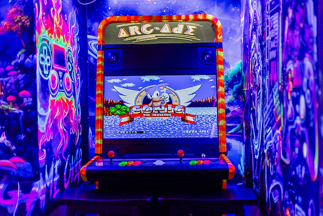 Arcade (Downstairs): Step into a vibrant, retro-inspired game haven! Blacklights and colorful lighting set the mood. Play hundreds of classic games on two retro-style multi-game arcade cabinets. All free to play! Fun for kids, teens, and adults alike.