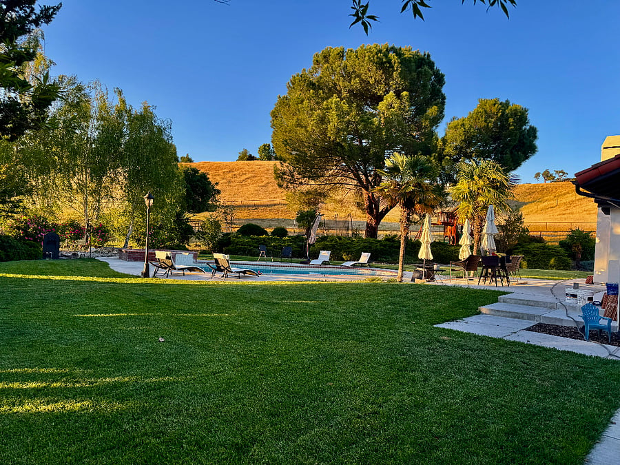 Incredible well maintained natural lawn. Yard private but 5 acre parcels and excellent neighbors that are all connected and kind.