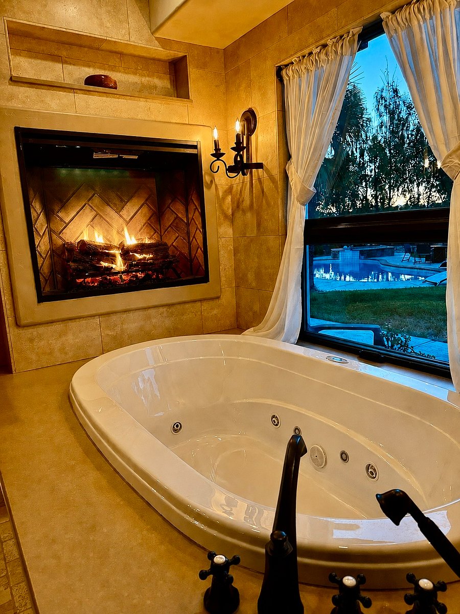Master Bath Tub and Fireplace