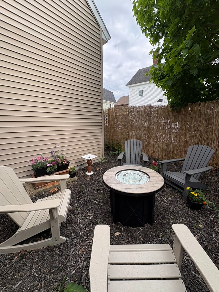 Backyard patio.