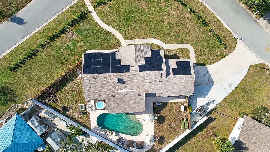 Aerial from straight above