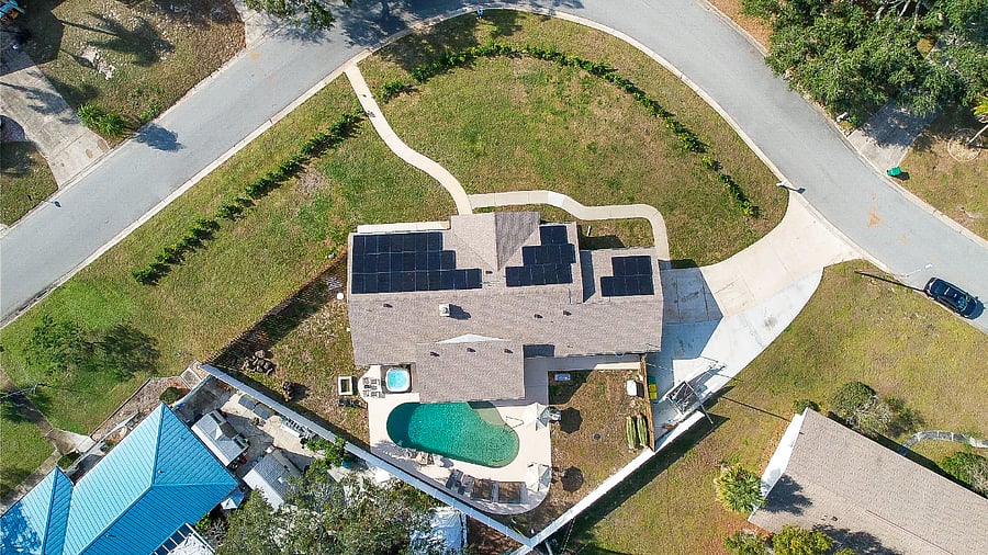 Aerial from straight above