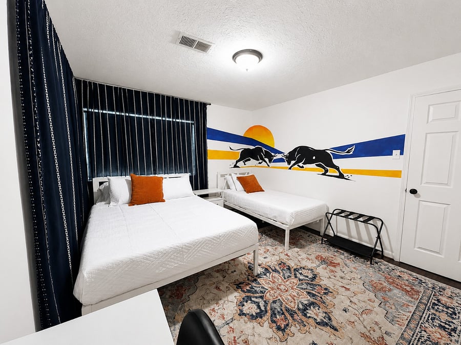 3rd bedroom with queen and twin bed
