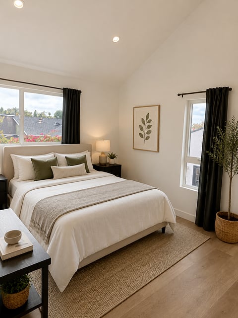 master bedroom- upstairs #4- vaulted ceilings - large closet - his & hers bathroom