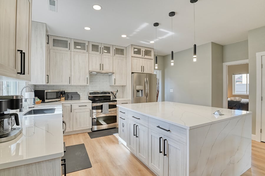 Kitchen with giant island