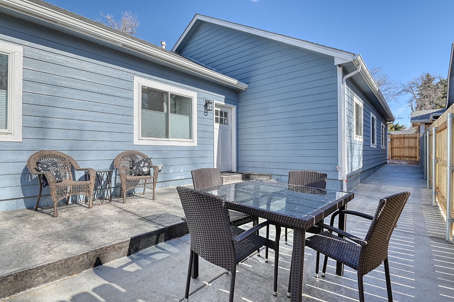 Back Patio (in the fully fenced yard) complete with a gas grill