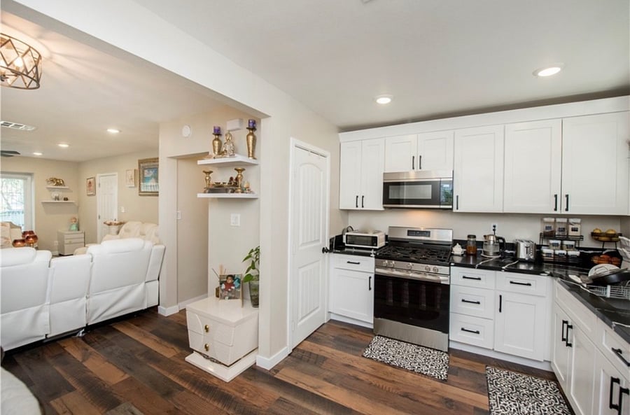 New kitchen with new appliances and all the dishes 