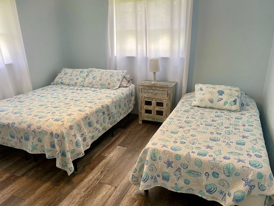 Bedroom #2 with full and twin size beds.