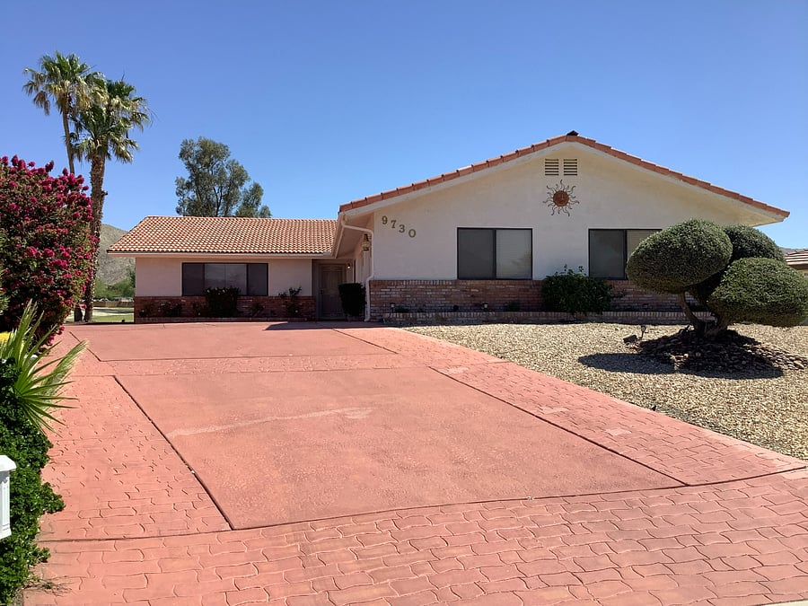 Street view of home located on a quiet cul-de-sac
