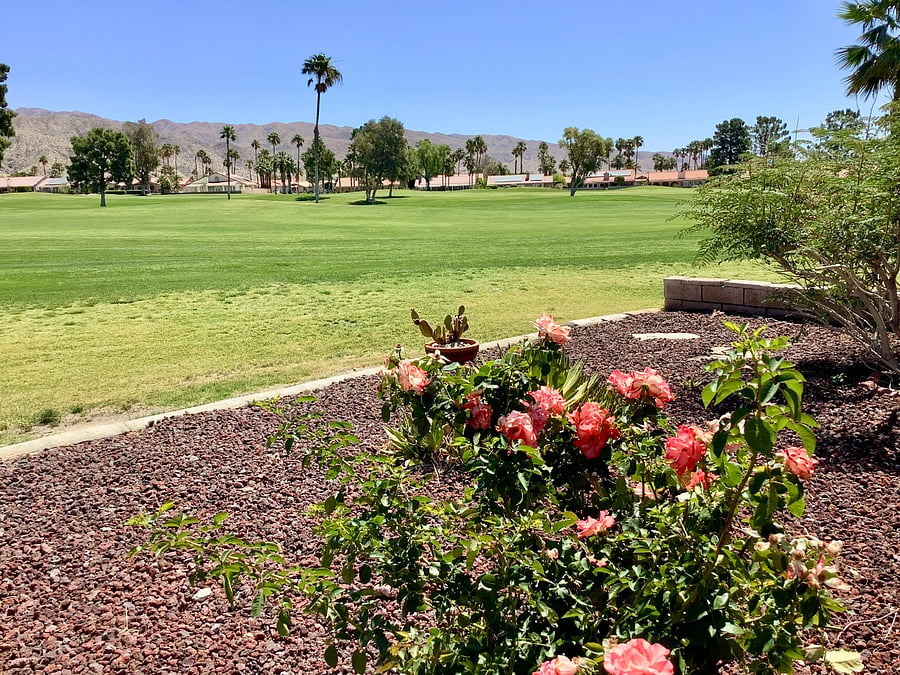 View of golf course from patio
