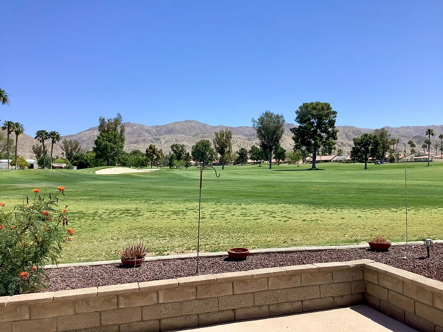 View of golf course from patio