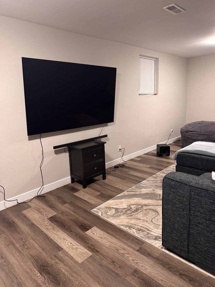 Flat screen smart TV and sound system 