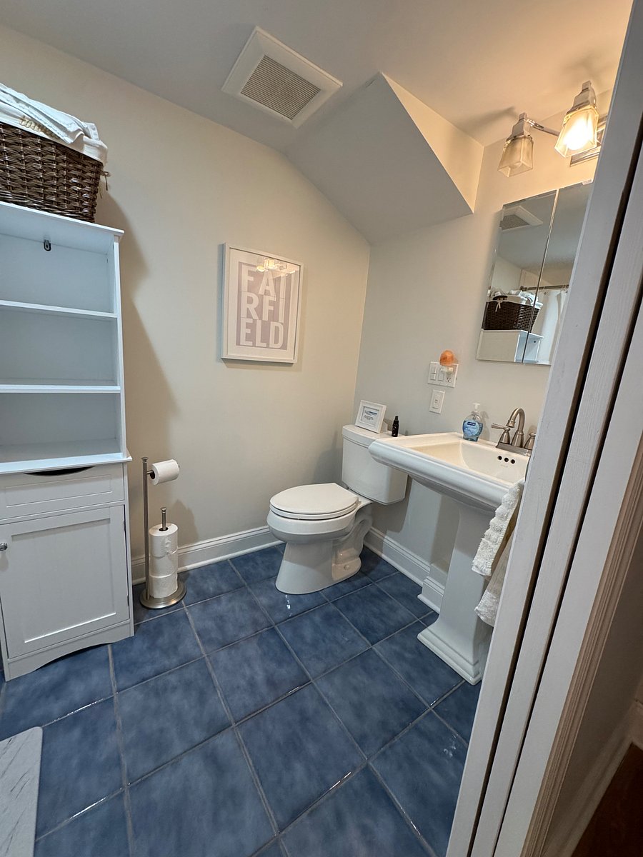 Spacious bath with jacuzzi tub and shower