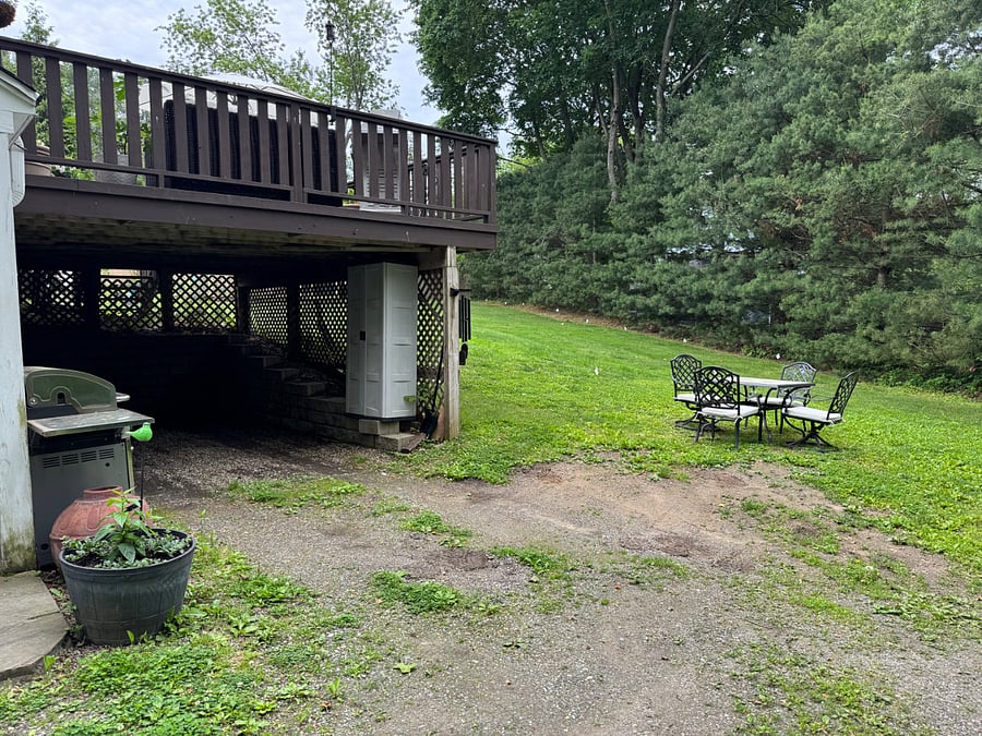 Outdoor grill and table set
