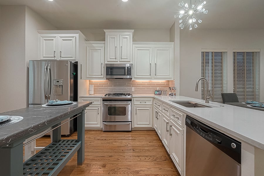 Stainless steel kitchen appliances 