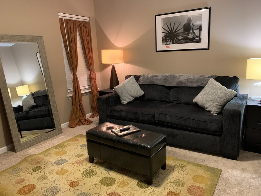 2nd Bedroom with pull-out sofa bed. Can be replaced with traditional bed if requested