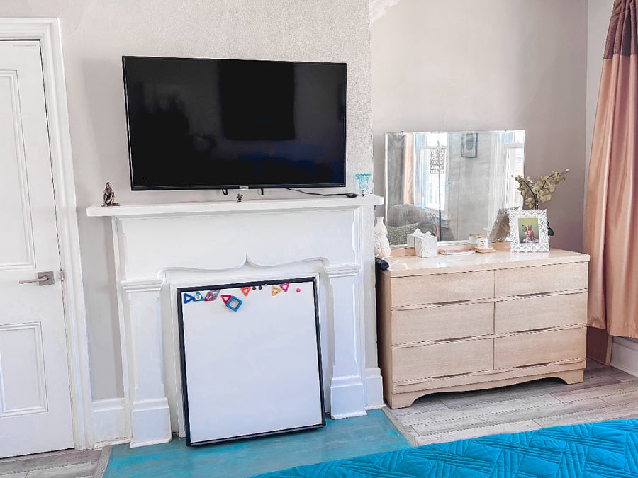 Bedroom TV, plenty of drawer space.