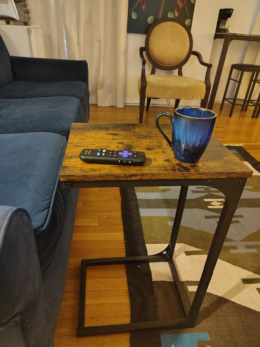 This C table is so conveninet for your lap top if you are working from the sofa. Alos great for eating or drinking your coffee or wine.