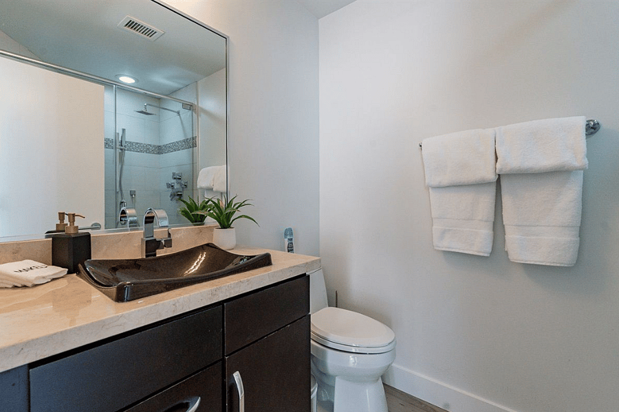 Secondary bathroom with walk-in shower