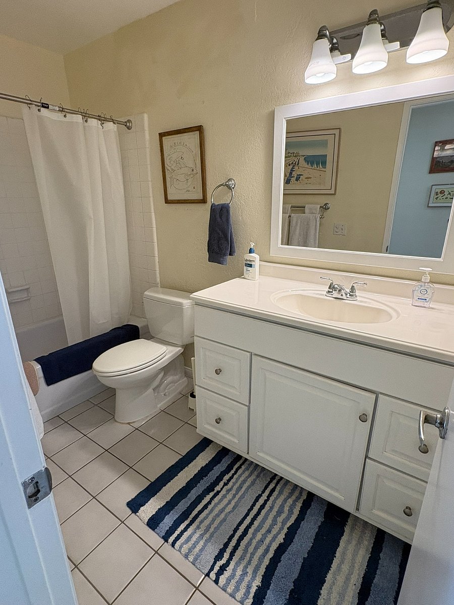 Second bathroom has tub