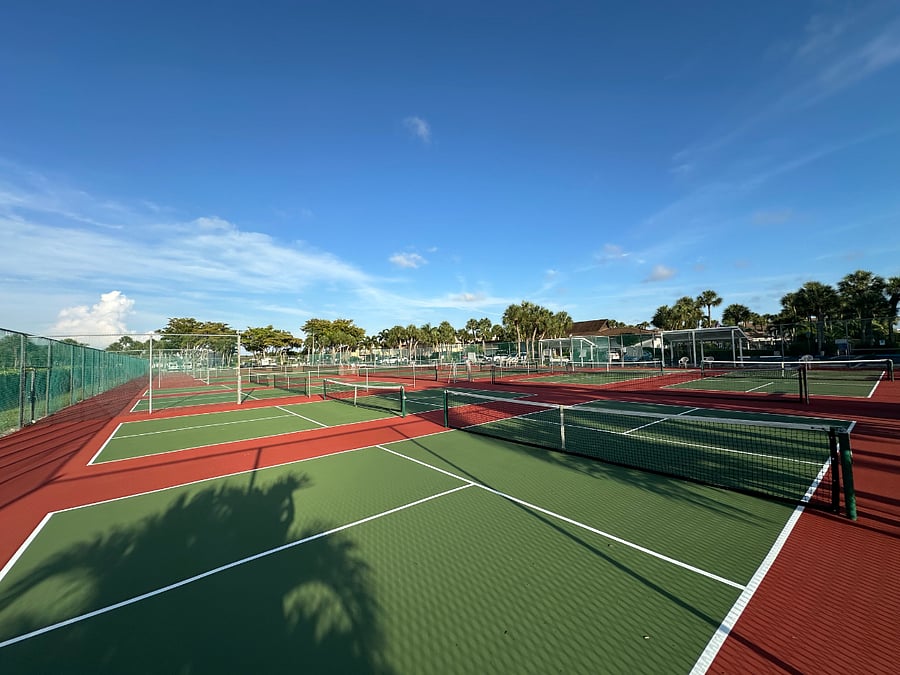 Courts include 8 pickleball and 6 tennis courts - all surfaces have been recently refinished and painted