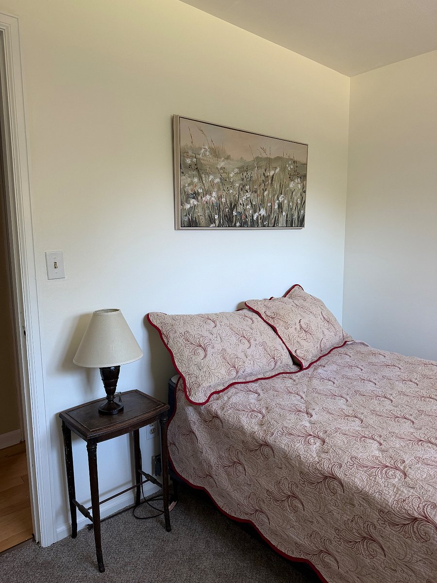 North bedroom - full sized bed, desk